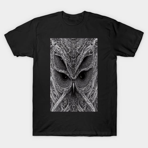 Owl Eyes Night Animal T-Shirt by Mitchell Akim